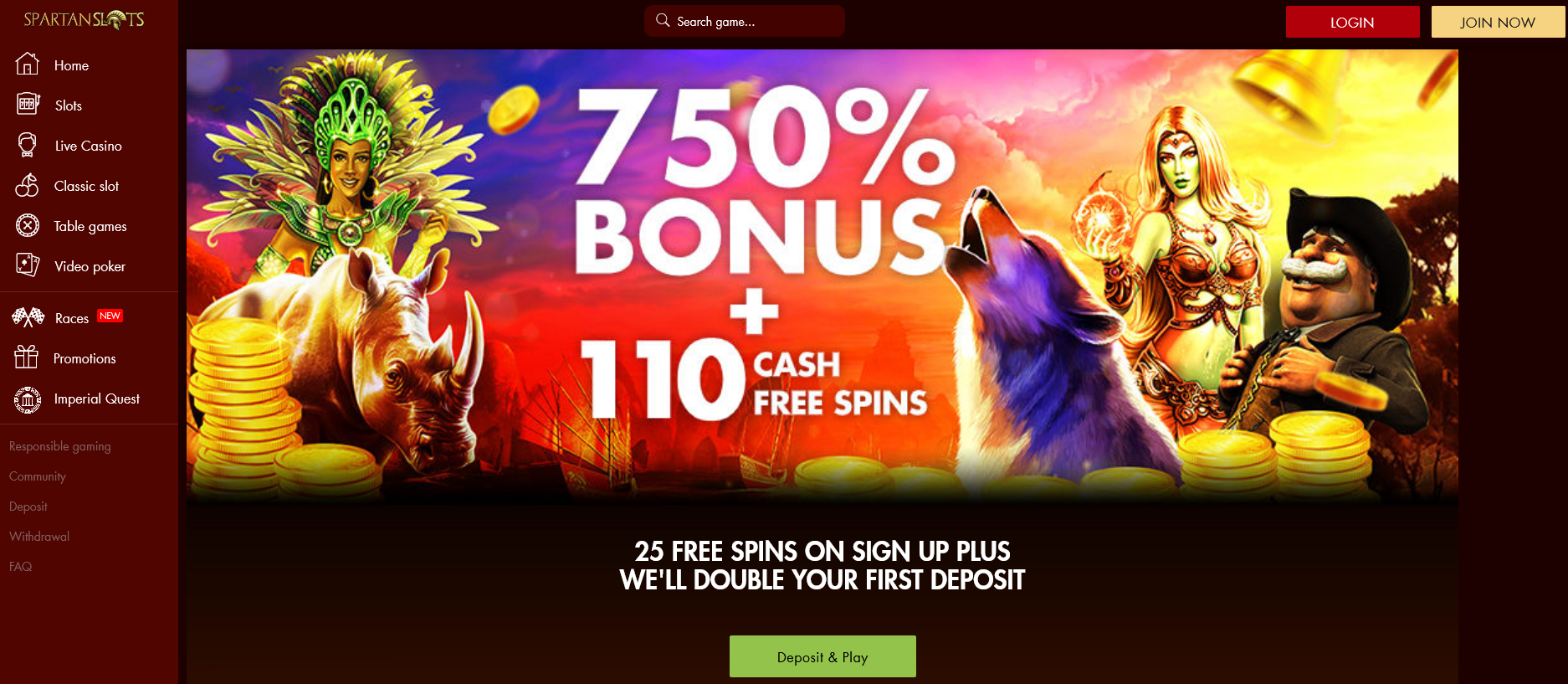 Spartan Slots Welcome Bonus