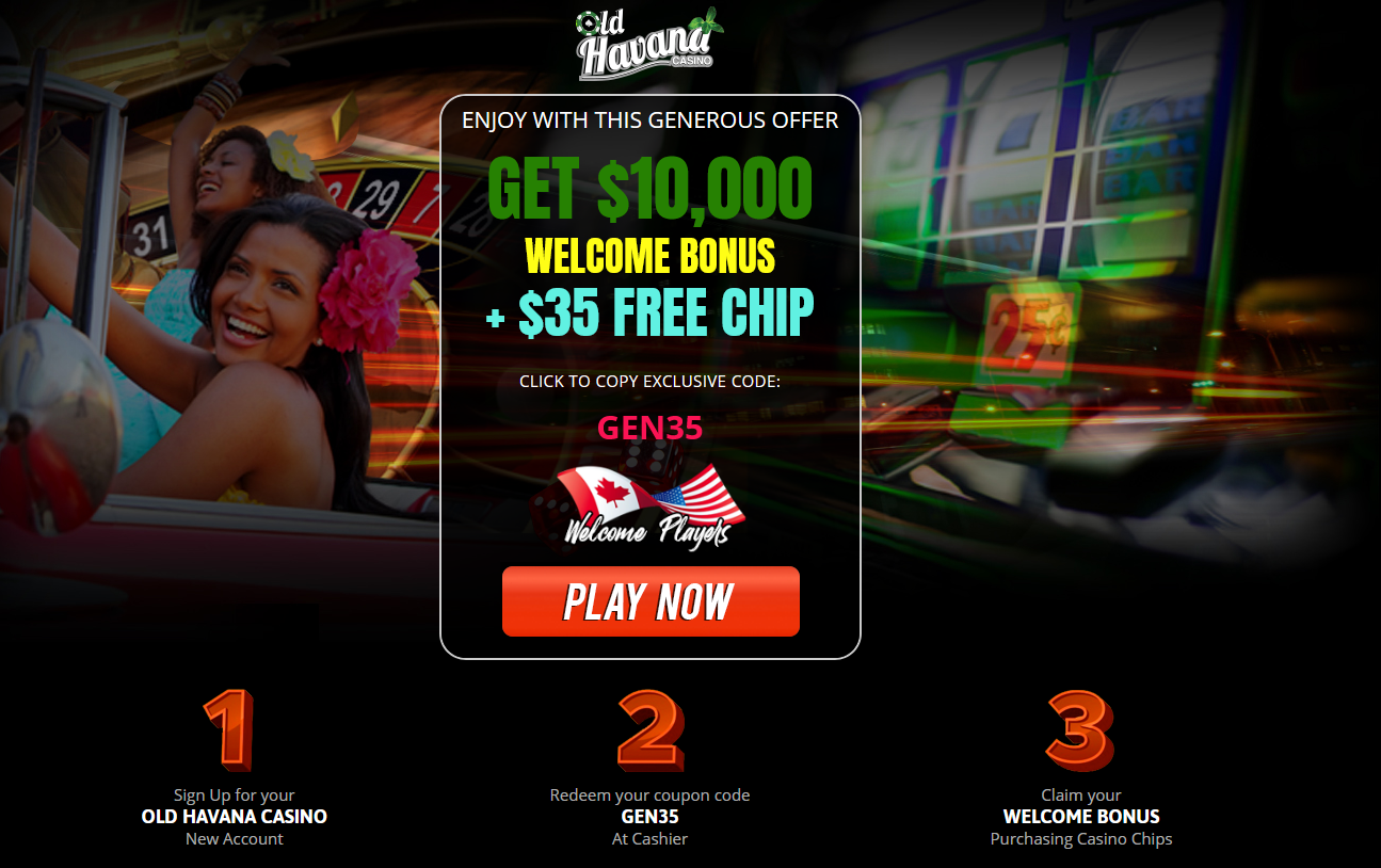 GET 10,000 WELCOME BONUS + $35 FREE CHIP