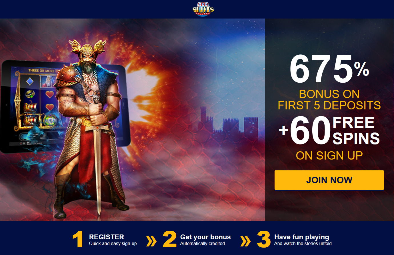 Slots Village  Deposit and get your bonuses