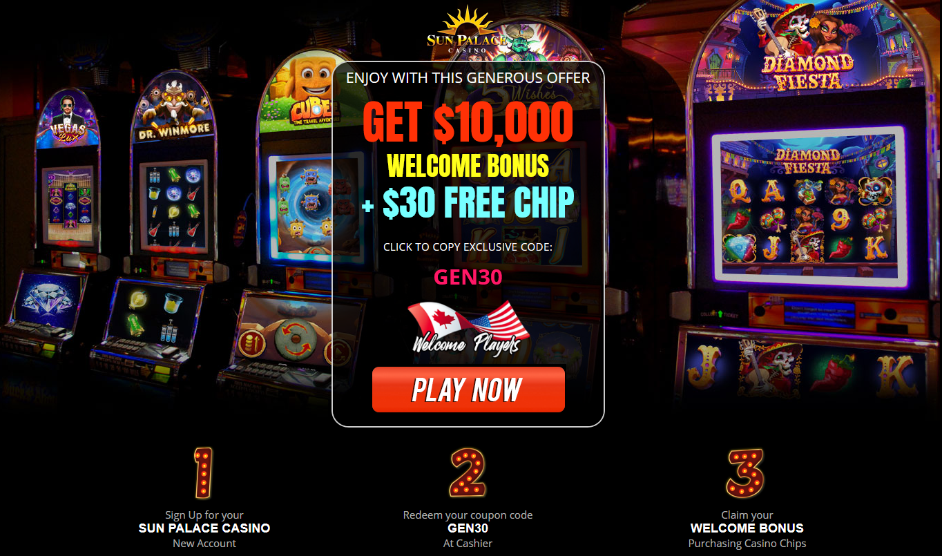 $10,000 WELCOME BONUS + $30 FREE CHIP